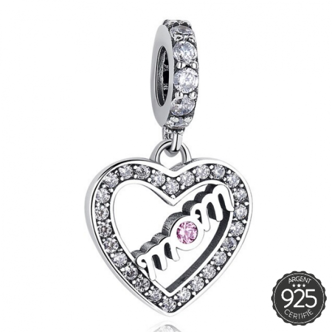 CHARM PENDANT COEUR MOM