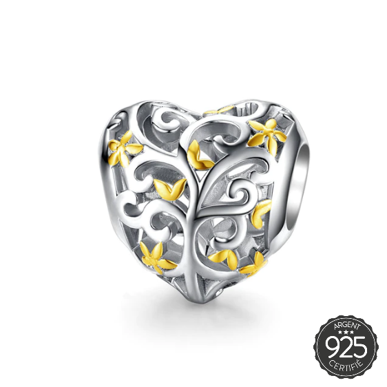 CHARM COEUR BICOLORE