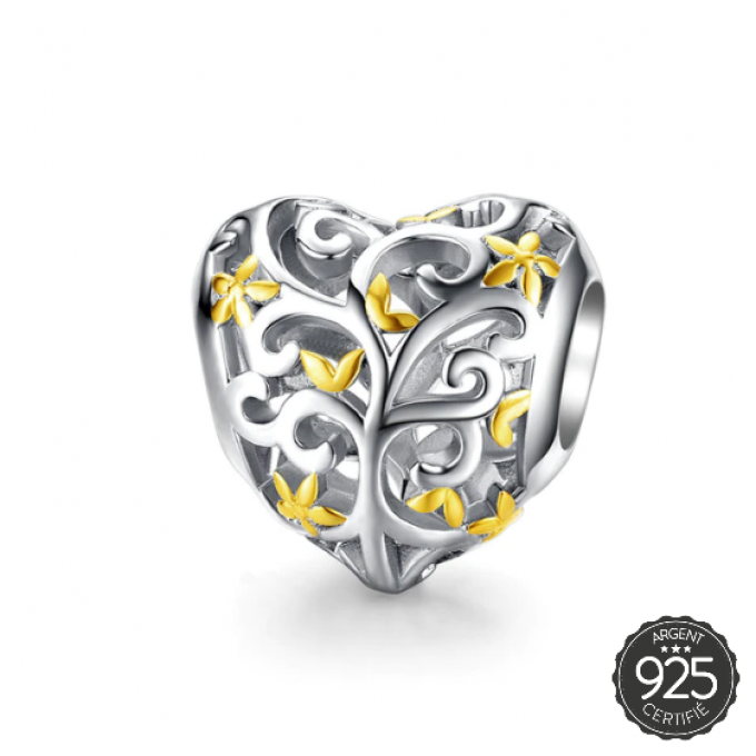 CHARM COEUR BICOLORE