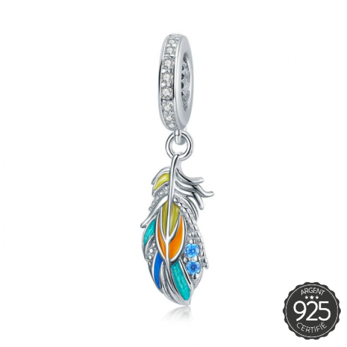 CHARM PENDANT PLUME COLOREE